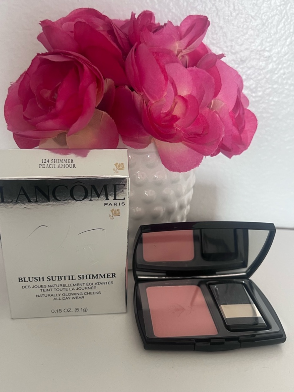 Shimmer Peach Amour #124 LANCOME BLUSH SUBTIL - Full size (NIB)